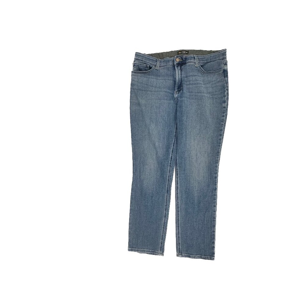 Lee Slim Fit Straight Leg Mid Rise Women's size 16 Medium Blue Denim jeans
